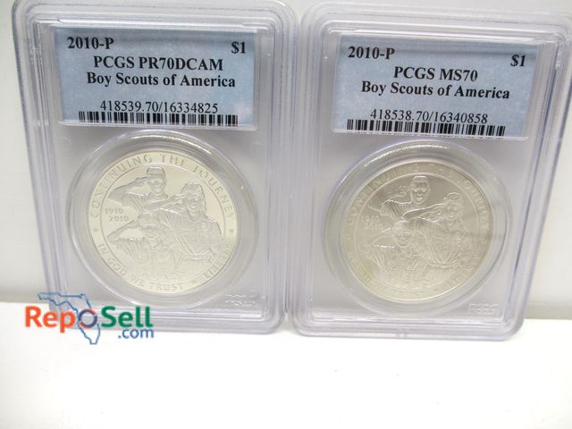 Lot 31-2016 - (2) 2010 P Boy Scouts of America - Graded MS &amp; PR70