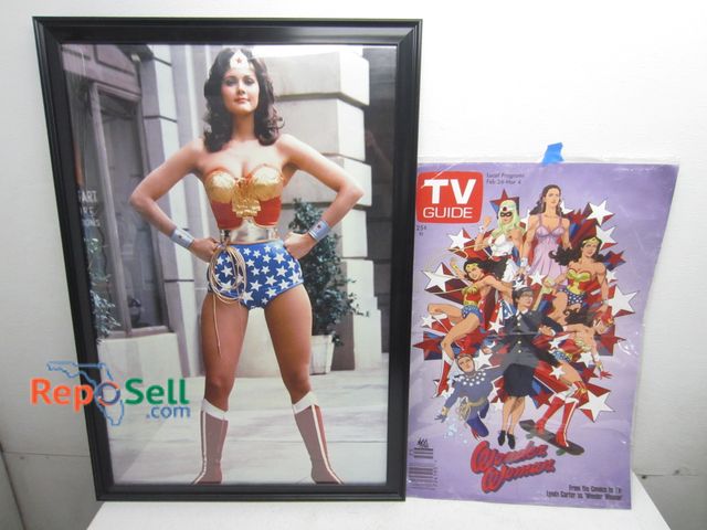 Lot 31-1303 - (2) Wonder Woman Posters, (1) Framed, Largest is 27"x39"