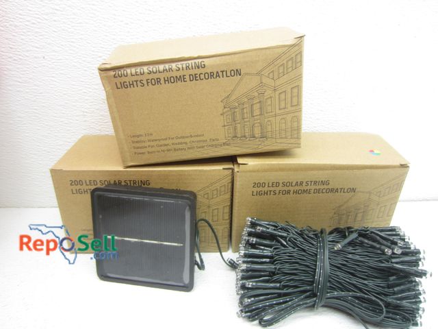Lot 31-6317 - (15) Solar Powered 65' 200 LED Lights - New
