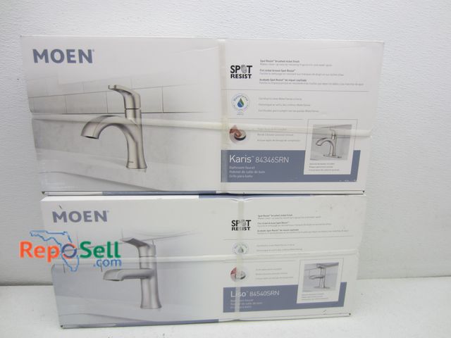 Lot 31-7232 - (2) New Moen Faucets: 1 - Liso, 1 - Karis