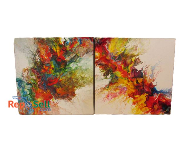 Lot 31-1287 - (2) 12"x12" White Marbling by Rick Ott (#47)