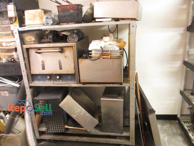 Lot 31-2084 - Metal Rolling Rack (5'x4'x24") and Contents: Deep Fryer Parts