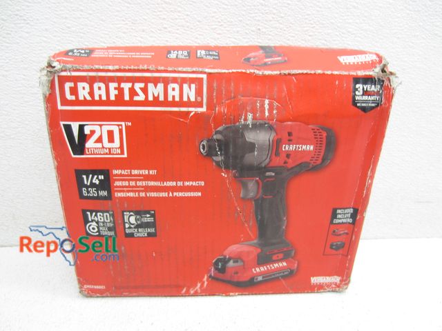 Lot 31-9382 - New Craftsman 20V 1/4" Impact Driver #CMCF800C1 With Battery And Charger