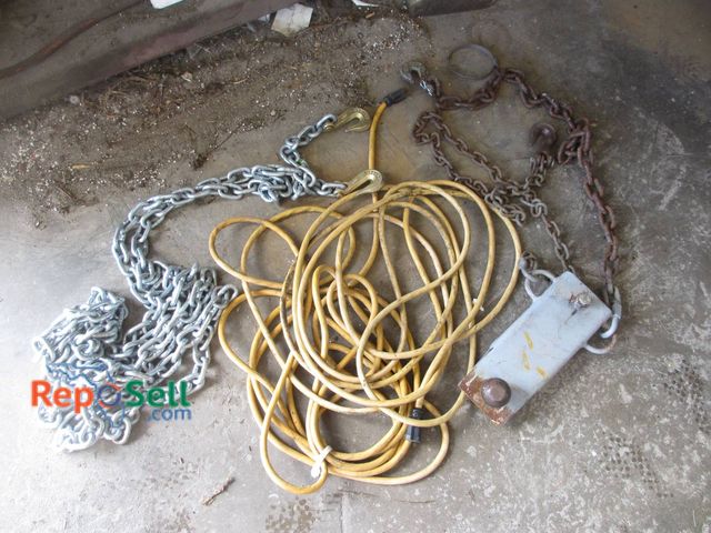 Lot 31-1314 - A 20-Foot Steel Chain With Hooks, A Forklift Hitch Attachment With A Pintle-Style Hitch, And A Long ...