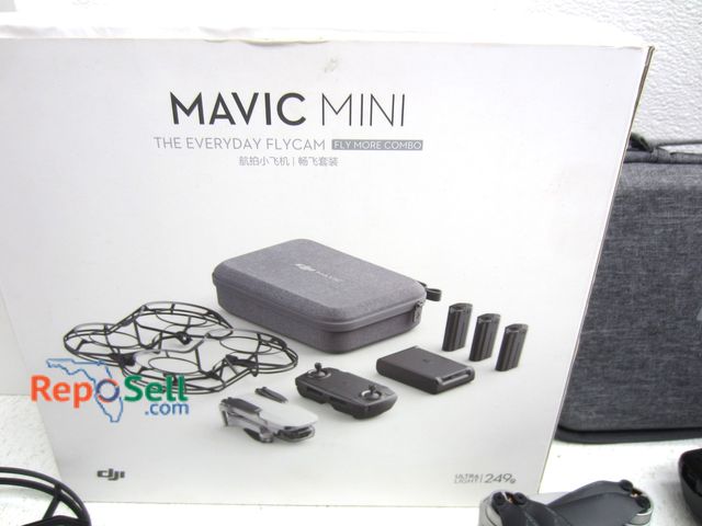 Lot 31-6202 - DJI Mini Mavic Drone With Travel Case, Batteries, Charger, Remote, Extra Wings etc - Power On