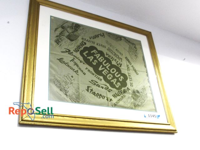 Lot 31-1145 - Fabulous Las Vegas Framed Fabric Print; 33" x 38"