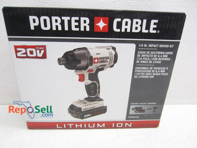 Lot 31-5123 - New Porter Cable 1/4" Impact Driver Kit #PCC641LB  With (2) Batteries And Charger