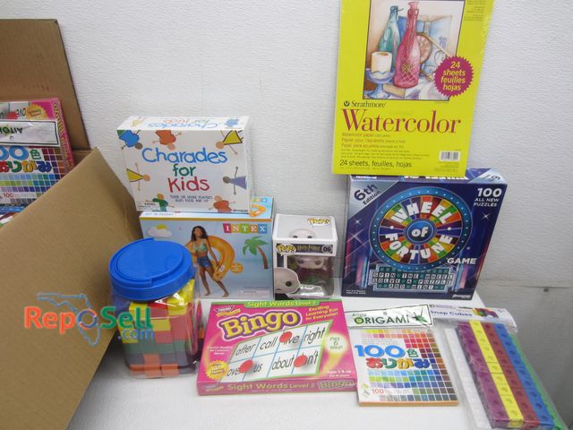 Lot 31-2308 - (24) Pcs Game Lot: Wheel of Fortune, Bingo, Charades, Watercolor Paper, Building Blocks, Pop Harry P...