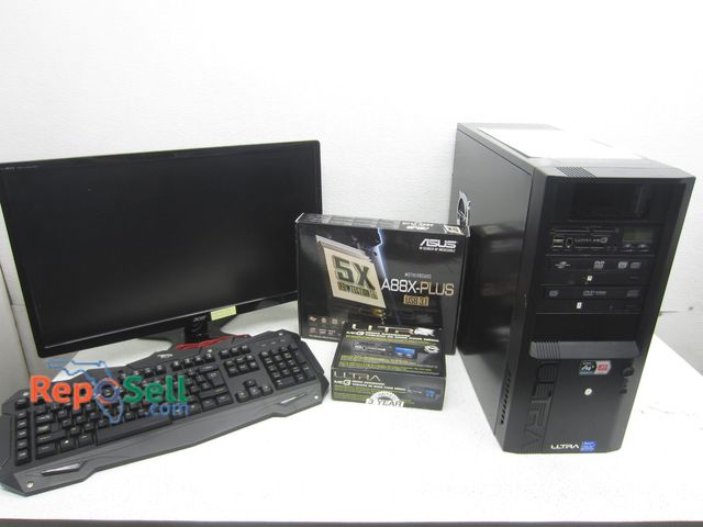 Lot 31-9278 - Desktop Gamer Computer System With 24" Monitor, Gamer Keyboard, Wireless Mouse, Windows 10 Asus Moth...