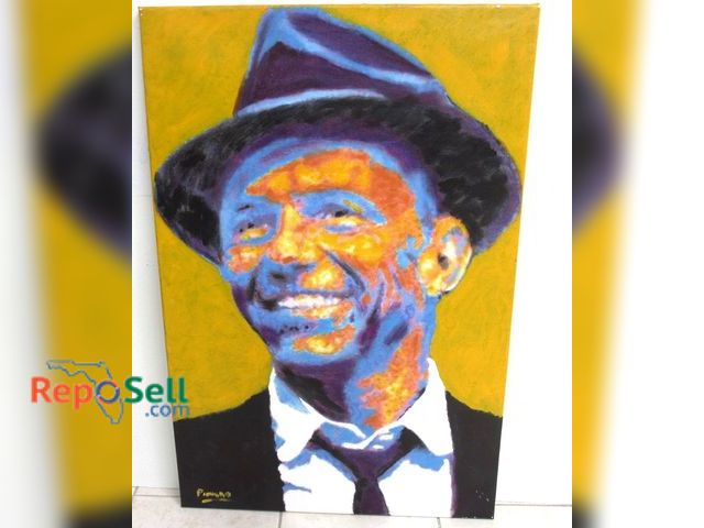 Lot 31-1146 - Frank Sinatra Original Oil on Canvas by Picusmo; 36" x 24"