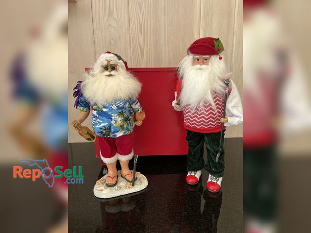 Lot 31-3171 - (2) Santa Figures with Rolling Tote