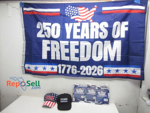 Lot 31-9247 - (2) New Hats And (3) New 250th Anniversary Flags 3'x5'
