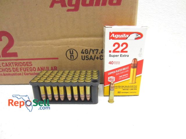 Lot 31-9596 - 2000 Rds. Aguila .22LR Super Extra High Velocity 40 gr. Ammunition
