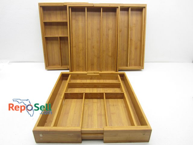 Lot 31-9185 - (4) Expandable Wood Drawer Trays