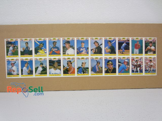 Lot 31-5200 - 1987 Topps Rookies Uncut Sheet: McGwire, Greenwell &amp; More