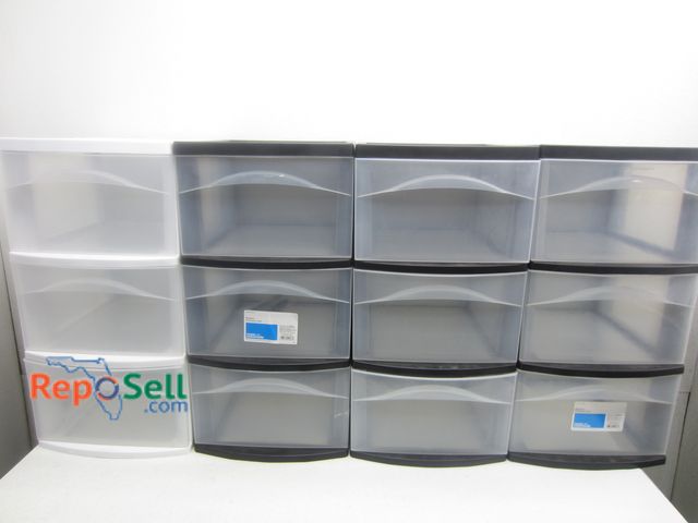 Lot 31-6321 - (4) 3-Drawer Storage Containers, 26"H x 12"W x 14"D