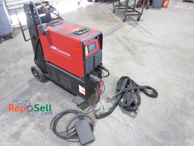 Lot 31-8009 - HTP Invertig 400 AC/DC Tig Welder with Foot Pedal &amp; Gun - Powers On