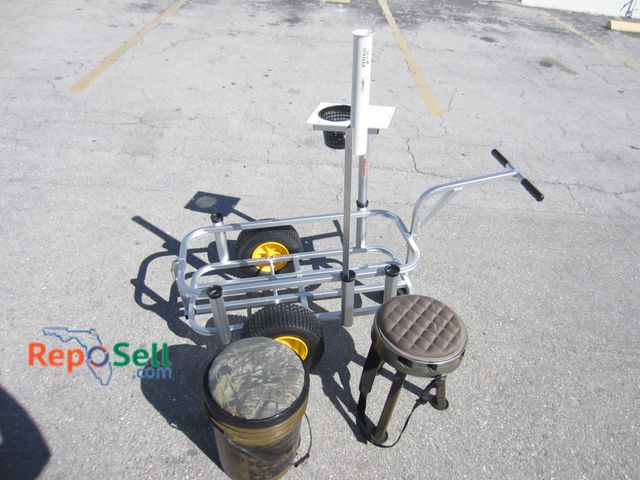 Lot 31-6270 - Anglers Fish-N-Mate Wagon, Bait Bucket Stool &amp; Stool