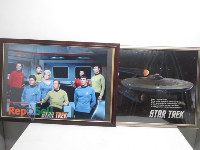 Lot 31-9493 - (2) Large Framed Star Trek Posters 2012 - 39 x 27