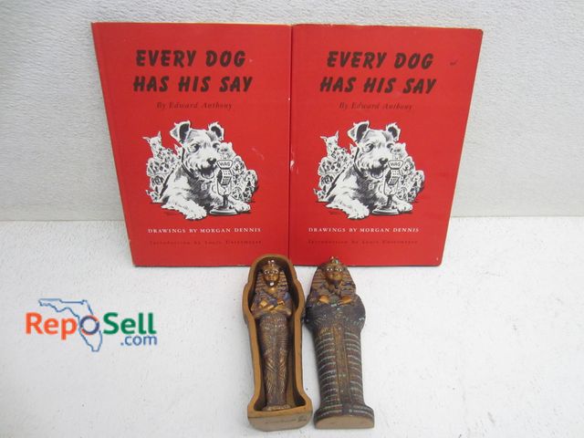 Lot 31-9235 - (2) Vintage "Every Dog Has His Say" Books Copyright 1947 And (2) Plastic King Tut Statues