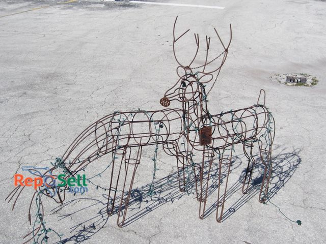 Lot 31-1273 - (2) Metal Reindeer w/String Lights Tallest is 57"H