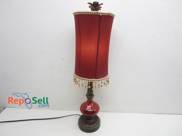 Lot 31-4167 - Vintage Metal And Glass Lamp - Power On
