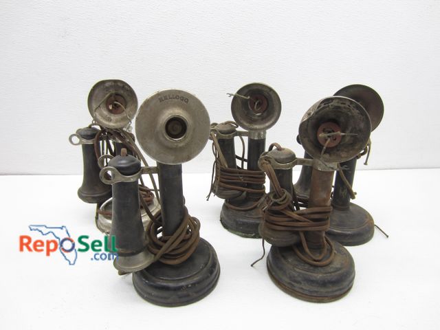 Lot 31-8604 - (5) Vintage Candlestick Phones: (1) Branded Kellog 1907