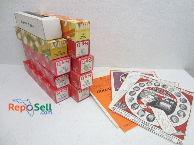 Lot 31-9348 - Lot of Vintage/Antique Music Rolls &amp; Catalogues &amp; Player Pump