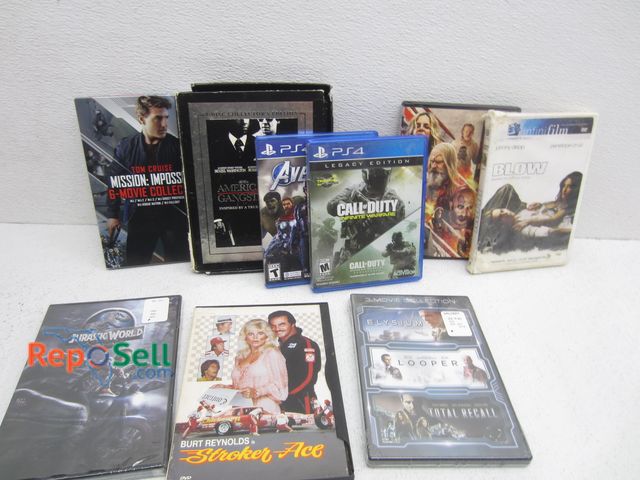 Lot 31-5595 - (2) PS4 Games &amp; (14) DVDs: COD, Jurassic World, Mission Impossible 6-Movie Collection, etc.