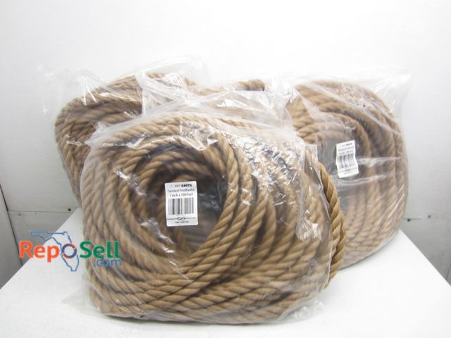 Lot 31-1471 - (4) New 1" x 100 ft Twisted Manila Rope