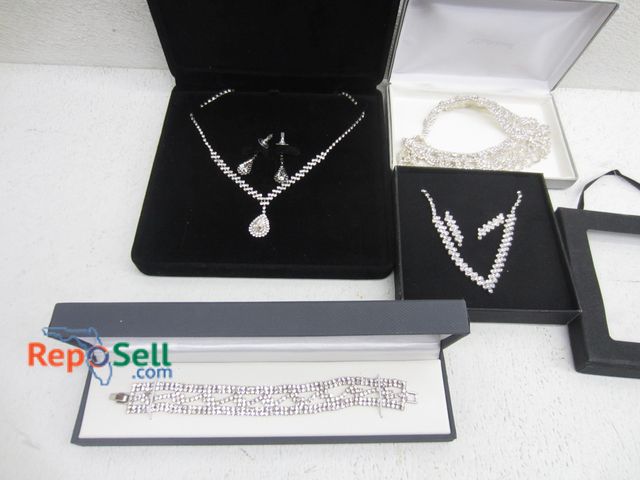 Lot 31-6147 - Run-Way Rhinestone Necklaces, Earrings And Bracelet