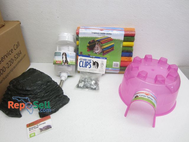 Lot 31-2301 - (23) New Kaytee Large Igloo Hideaways for Small Animals, Wire Clips for Cages, Water Bottles, Decora...