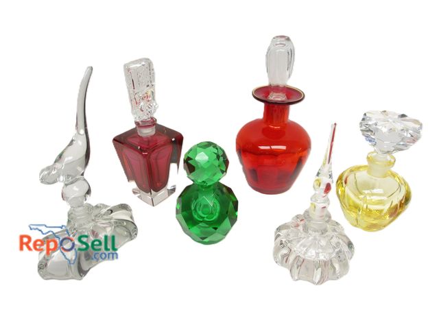 Lot 31-1507 - (6) Glass Perfume Bottles (Empty) - Not Signed