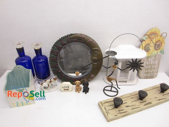 Lot 31-2554 - Estate Lot; Includes Moon Mirror, Decanters, Dog Decor, Etc.