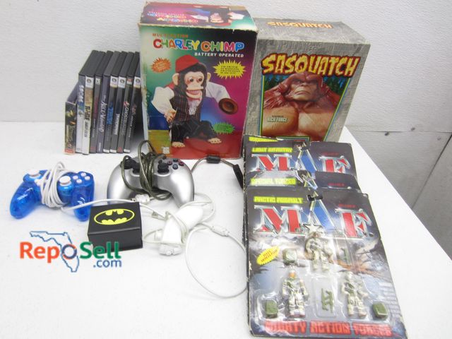 Lot 31-1426 - Lot of Vintage Toys, Games and Collectibles: PC Games, Mighty Action Forces Figures