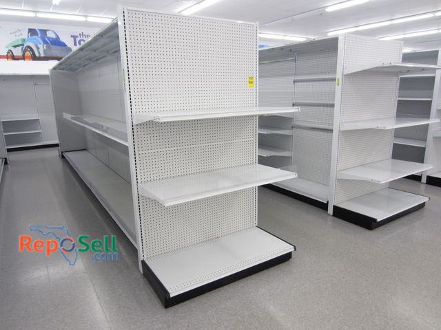 Lot 31-3014 - (2) Retail Shelving, 20' Double Sided, Plus End Caps. 25" Deep Shelves. Buyer Must Disassemble &amp;...