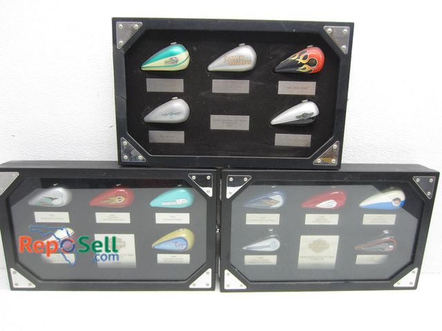 Lot 31-5083 - (3) Harley Davidson Tank Shadowboxes - (1) Missing Glass