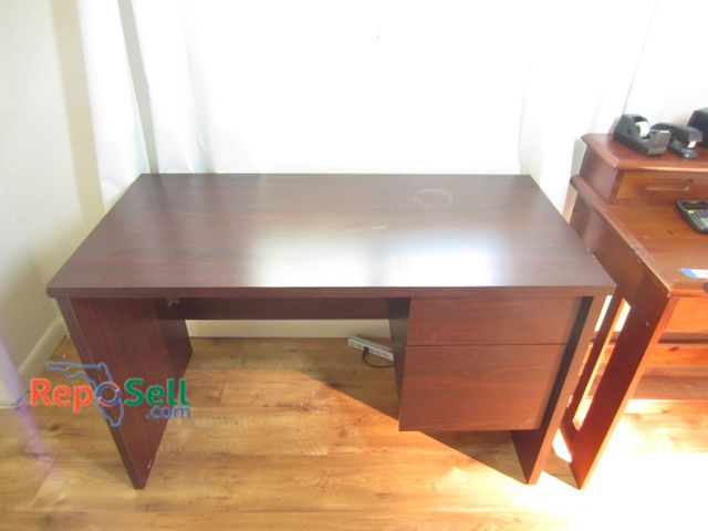 Lot 31-8647 - Wood Office Desk With Drawers, 48"x29"x24"