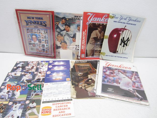 Lot 31-5206 - Assorted NY Yankees Programs: Includes (1) Lou Piniella Signed 1984 Scorebook &amp; (2) Sheets of Ba...