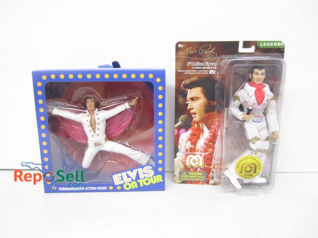 Lot 31-1226 - (2) Elvis Action Figures, 8" -  Both appear new in box.