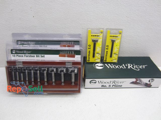 Lot 31-1279 - (2) Wood River Forstner Bit Sets, Wood River Plane, (2) Bormar 2.0 Bits - All Appear New