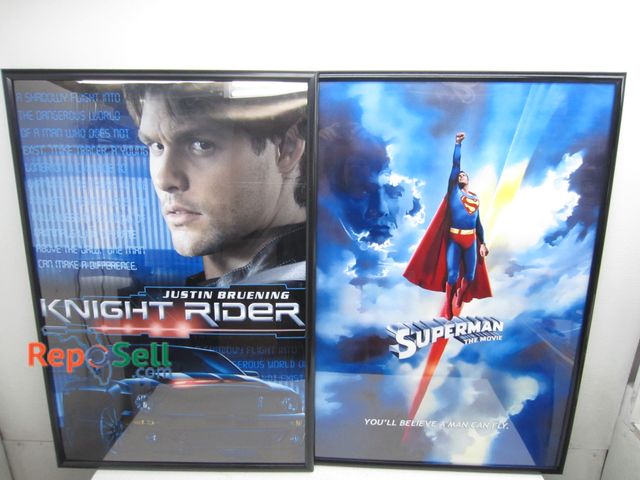 Lot 31-1301 - (2) Framed Movie Posters, Superman &amp; Knight Rider, 28"x41"