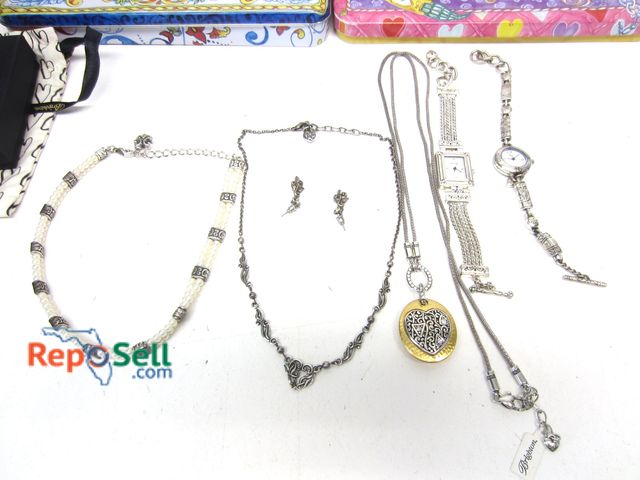 Lot 31-5056 - Lot of Brighton Jewelry and Cases: (2) Chokers, Heart Necklace, Earrings, (2) Watches (consignor sta...
