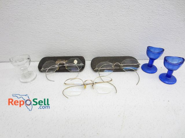 Lot 31-2299 - (3) Pairs of Antique Eyeglasses w/ (2) Cases; Etc.