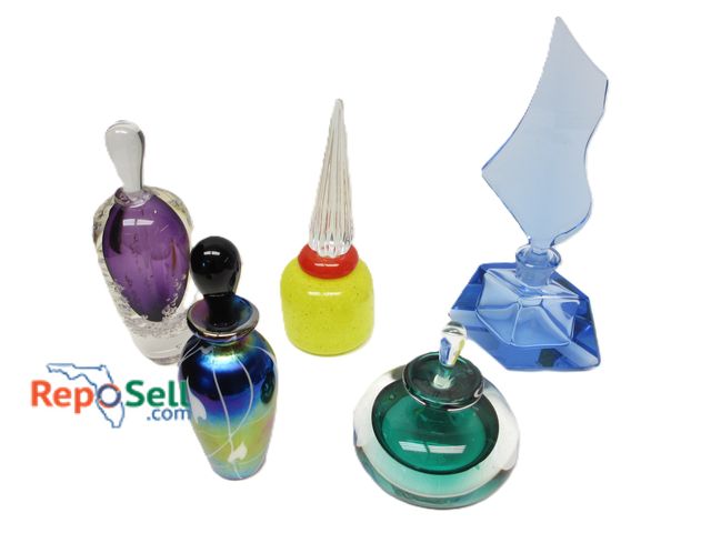 Lot 31-1511 - (5) Glass Bottles - Empty - (1) Signed Blodgett (damaged), (1) Signed HD Berger