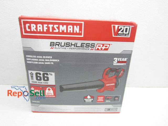 Lot 31-1109 - New Craftsman 20V Brushless Axial Blower #CMCBL730P1 With 5.0 AH Battery And Charger