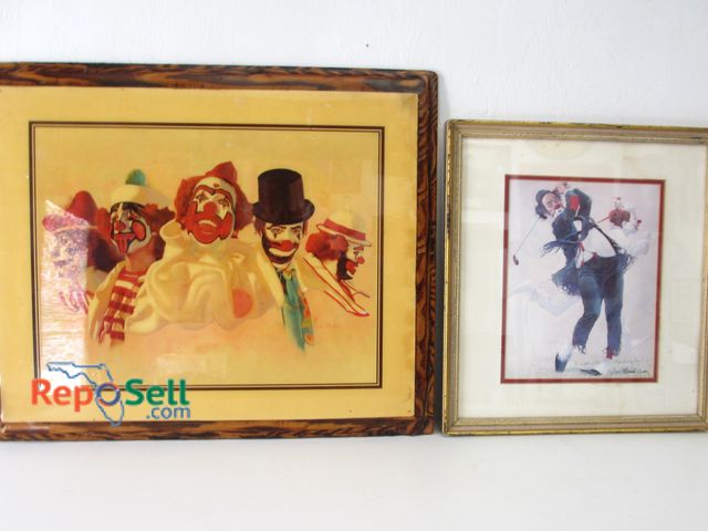 Lot 31-1058 - (2) Clown Prints;  Paul Parker on Wood with Lacquer Finish and Robert Owen framed; Largest is 22"x18...