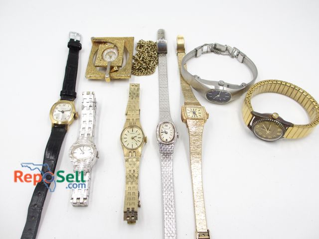 Lot 31-9029 - (8) Vintage Ladies Wind up Watches - All Running - Wittenauer, Seiko, Caravelle, etc.