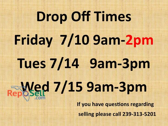 Drop Off Times & Consignment Info