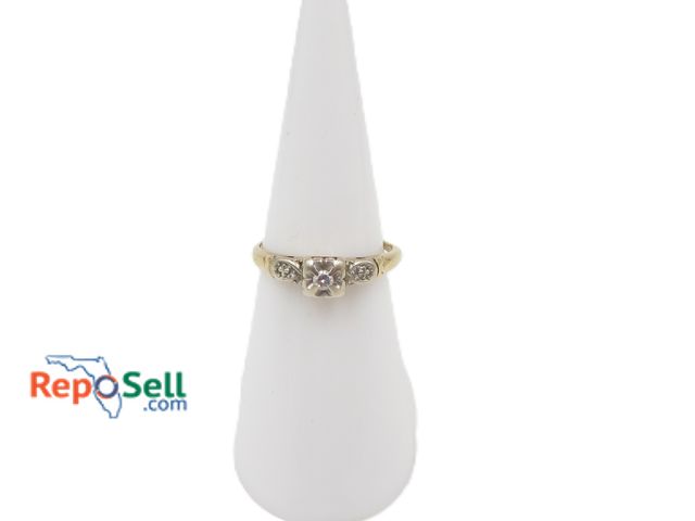Lot 31-2008 - 14K Yellow Gold Diamond Ring Size 4.5 - 1.38g total